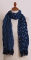 Preview: Leichter Schal aus Bio Baumwolle in blau-dunkelblau