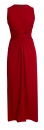 festliches bio kleid, bodenlang, mit Taillenraffung, ärmellos, rot